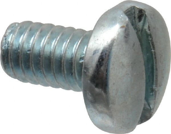 Value Collection - #8-32 UNC, 5/16" Length Under Head Slotted Drive Machine Screw - Binding Head, Grade J82 Steel, Zinc-Plated Finish, Without Washer - Exact Tooling