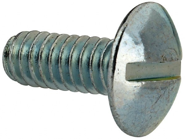 Value Collection - 1/4-20 UNC, 5/8" Length Under Head Slotted Drive Machine Screw - Truss Head, Grade 2 Steel, Zinc-Plated Finish, Without Washer - Exact Tooling