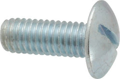 Value Collection - 3/8-16 UNC, 1" Length Under Head Slotted Drive Machine Screw - Truss Head, Grade 2 Steel, Zinc-Plated Finish, Without Washer - Exact Tooling