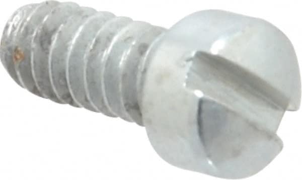 Value Collection - #4-40 UNC, 1/4" Length Under Head Slotted Drive Machine Screw - Fillister Head, Grade J82 Steel, Zinc-Plated Finish, Without Washer - Exact Tooling