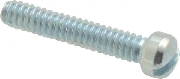 Value Collection - #4-40 UNC, 5/8" Length Under Head Slotted Drive Machine Screw - Fillister Head, Grade J82 Steel, Zinc-Plated Finish, Without Washer - Exact Tooling
