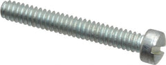 Value Collection - #6-32 UNC, 1" Length Under Head Slotted Drive Machine Screw - Fillister Head, Grade 2 Steel, Zinc-Plated Finish, Without Washer - Exact Tooling