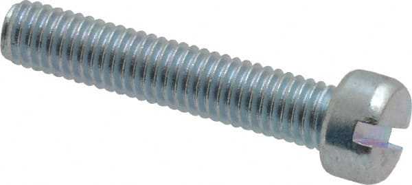 Value Collection - #10-32 UNF, 1" Length Under Head Slotted Drive Machine Screw - Fillister Head, Grade 2 Steel, Zinc-Plated Finish, Without Washer - Exact Tooling