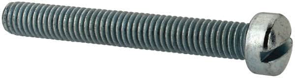 Value Collection - #10-32 UNF, 1-1/2" Length Under Head Slotted Drive Machine Screw - Fillister Head, Grade J82 Steel, Zinc-Plated Finish, Without Washer - Exact Tooling