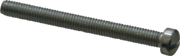 Value Collection - #10-32 UNF, 2" Length Under Head Slotted Drive Machine Screw - Fillister Head, Grade J82 Steel, Zinc-Plated Finish, Without Washer - Exact Tooling
