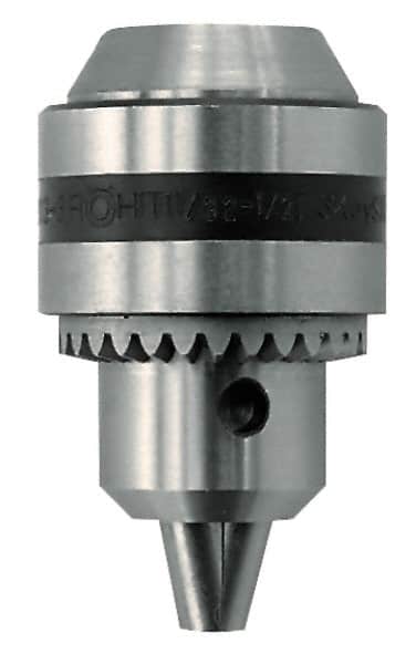 Rohm - JT3, 1/32 to 1/2" Capacity, Tapered Mount Drill Chuck - Keyed - Exact Tooling