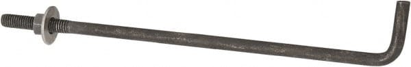 Value Collection - 3/8-16, 10" OAL Bent Anchor Bolt - Grade 2 Steel - Exact Tooling
