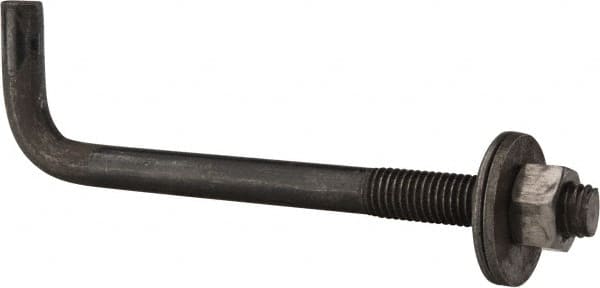 Value Collection - 5/8-11, 8" OAL Bent Anchor Bolt - Grade 2 Steel - Exact Tooling