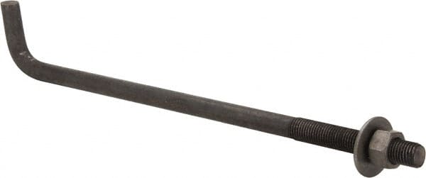 Value Collection - 1-8, 24" OAL Bent Anchor Bolt - Grade 2 Steel - Exact Tooling