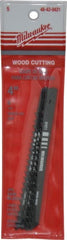 Milwaukee Tool - 4" Long, 6 Teeth per Inch, High Carbon Steel Jig Saw Blade - Toothed Edge, 0.2813" Wide x 0.065" Thick, U-Shank - Exact Tooling