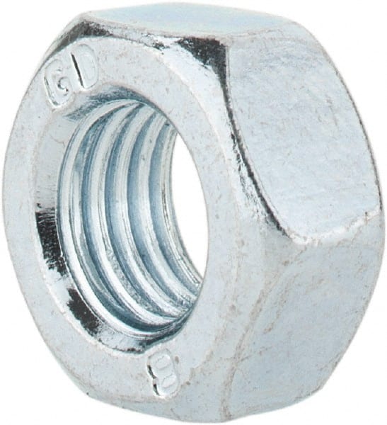 Value Collection - M8x1.00 Metric Fine Steel Right Hand Hex Nut - 13mm Across Flats, 6.5mm High, Zinc-Plated Finish - Exact Tooling