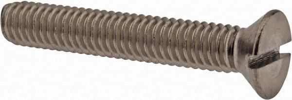 Value Collection - 5/16-18 UNC, 2" OAL Slotted Drive Machine Screw - Flat Head, Grade 18-8 Stainless Steel, Uncoated, Without Washer - Exact Tooling