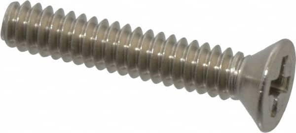 Value Collection - #4-40 UNC, 5/8" OAL Phillips Drive Machine Screw - Flat Head, Grade 18-8 Stainless Steel, Uncoated, Without Washer - Exact Tooling