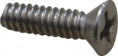 Value Collection - #6-32 UNC, 1/2" OAL Phillips Drive Machine Screw - Flat Head, Grade 18-8 Stainless Steel, Uncoated, Without Washer - Exact Tooling