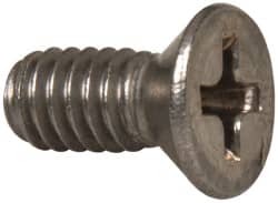 Value Collection - #8-32 UNC, 3/8" OAL Phillips Drive Machine Screw - Flat Head, Grade 18-8 Stainless Steel, Uncoated, Without Washer - Exact Tooling
