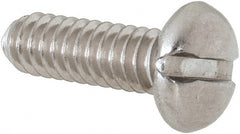 Value Collection - #10-24 UNC, 5/8" Length Under Head Slotted Drive Machine Screw - Pan Head, Grade 18-8 Stainless Steel, Uncoated, Without Washer - Exact Tooling