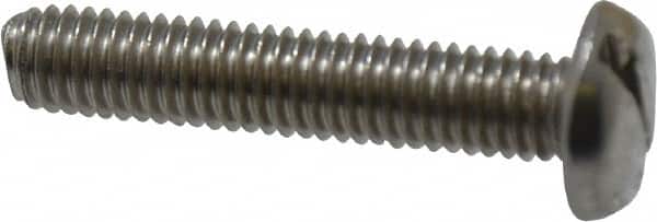 Value Collection - #10-32 UNF, 1" Length Under Head Slotted Drive Machine Screw - Pan Head, Grade 18-8 Stainless Steel, Uncoated, Without Washer - Exact Tooling