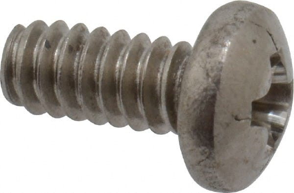Value Collection - #4-40 UNC, 1/4" Length Under Head Phillips Drive Machine Screw - Pan Head, Grade 18-8 Stainless Steel, Uncoated, Without Washer - Exact Tooling
