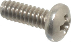 Value Collection - #4-40 UNC, 5/16" Length Under Head Phillips Drive Machine Screw - Pan Head, Grade 18-8 Stainless Steel, Uncoated, Without Washer - Exact Tooling