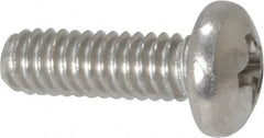 Value Collection - #8-32 UNC, 1/2" Length Under Head Phillips Drive Machine Screw - Pan Head, Grade 18-8 Stainless Steel, Uncoated, Without Washer - Exact Tooling