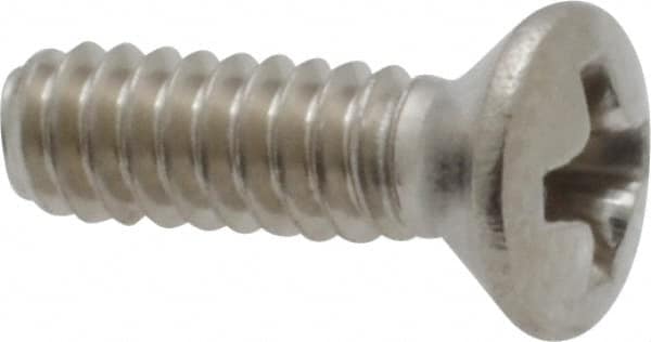 Value Collection - #4-40 UNC, 3/8" OAL Phillips Drive Machine Screw - Oval Head, Grade 18-8 Stainless Steel, Uncoated, Without Washer - Exact Tooling