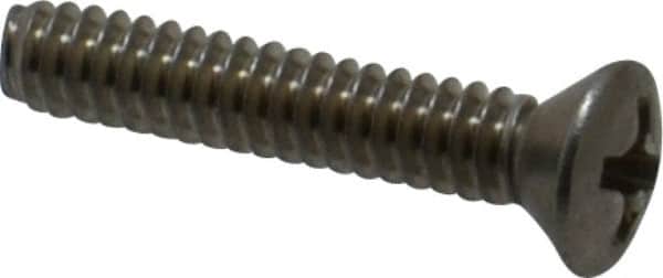 Value Collection - #6-32 UNC, 3/4" OAL Phillips Drive Machine Screw - Oval Head, Grade 18-8 Stainless Steel, Uncoated, Without Washer - Exact Tooling