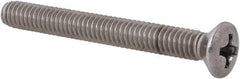 Value Collection - #8-32 UNC, 1-1/2" OAL Phillips Drive Machine Screw - Oval Head, Grade 18-8 Stainless Steel, Uncoated, Without Washer - Exact Tooling