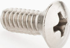 Value Collection - #10-24 UNC, 1/2" OAL Phillips Drive Machine Screw - Oval Head, Grade 18-8 Stainless Steel, Uncoated, Without Washer - Exact Tooling