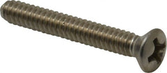 Value Collection - #6-32 UNC, 1" OAL Slotted Drive Machine Screw - Oval Head, Grade 18-8 Stainless Steel, Uncoated, Without Washer - Exact Tooling