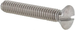 Value Collection - #8-32 UNC, 1" OAL Slotted Drive Machine Screw - Oval Head, Grade 18-8 Stainless Steel, Uncoated, Without Washer - Exact Tooling