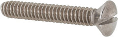 Value Collection - #10-24 UNC, 1-1/4" OAL Slotted Drive Machine Screw - Oval Head, Grade 18-8 Stainless Steel, Uncoated, Without Washer - Exact Tooling