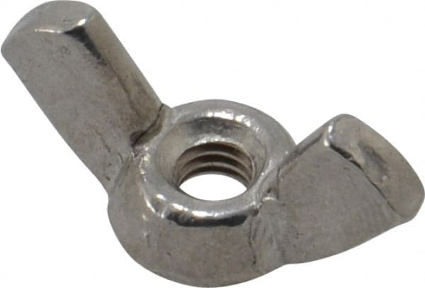 Value Collection - #8-32 UNC, Stainless Steel Standard Wing Nut - Grade 18-8, 0.72" Wing Span, 0.47" Wing Span - Exact Tooling