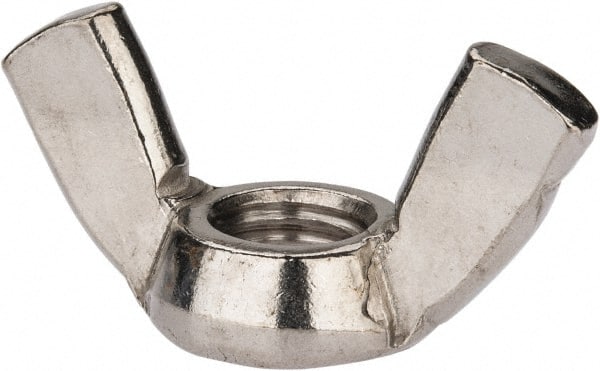 Value Collection - 1/2-13 UNC, Stainless Steel Standard Wing Nut - Grade 18-8, 1.94" Wing Span, 1" Wing Span - Exact Tooling