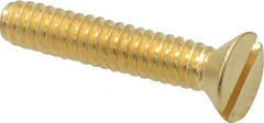 Value Collection - #10-24 UNC, 1" OAL Slotted Drive Machine Screw - Flat Head, Brass, Without Washer - Exact Tooling