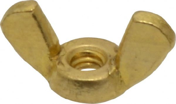 Value Collection - #8-32 UNC, Brass Standard Wing Nut - 0.91" Wing Span, 0.47" Wing Span - Exact Tooling