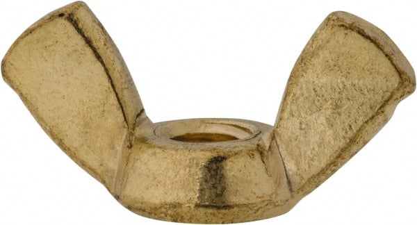 Value Collection - #10-24 UNC, Brass Standard Wing Nut - 0.91" Wing Span, 0.47" Wing Span - Exact Tooling