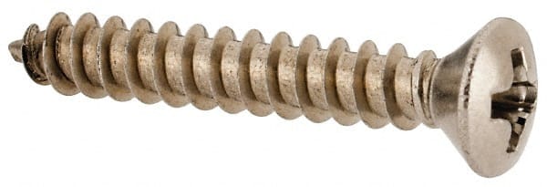 Value Collection - #4 Oval Head Phillips Sheet Metal Screw - Stainless Steel, 3/4" OAL, Grade 18-8 - Exact Tooling