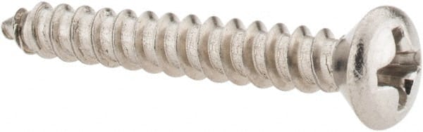 Value Collection - #6 Oval Head Phillips Sheet Metal Screw - Stainless Steel, 1" OAL, Grade 18-8 - Exact Tooling