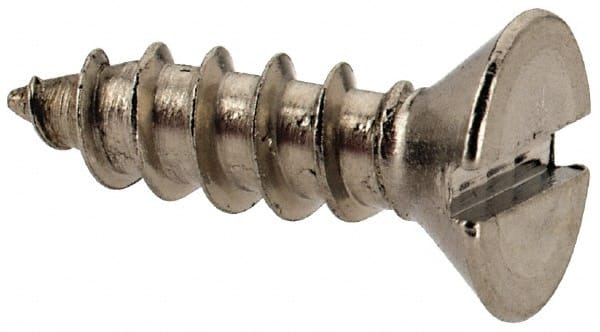 Value Collection - #6 Flat Head Slotted Sheet Metal Screw - Stainless Steel, 1/2" OAL, Grade 18-8 - Exact Tooling