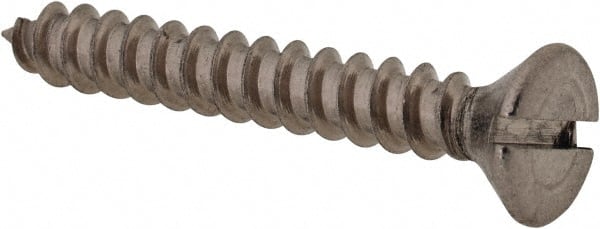 Value Collection - #6 Flat Head Slotted Sheet Metal Screw - Stainless Steel, 1" OAL, Grade 18-8 - Exact Tooling
