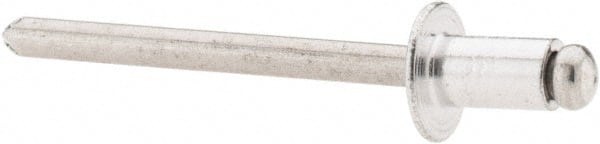 RivetKing - Size 62 Dome Head Aluminum Open End Blind Rivet - Aluminum Mandrel, 0.02" to 1/8" Grip, 3/8" Head Diam, 0.192" to 0.198" Hole Diam, 0.325" Length Under Head, 3/16" Body Diam - Exact Tooling