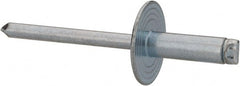 RivetKing - Size 66 Large Flange Dome Head Steel Open End Blind Rivet - Steel Mandrel, 0.251" to 3/8" Grip, 5/8" Head Diam, 0.192" to 0.196" Hole Diam, 0.575" Length Under Head, 3/16" Body Diam - Exact Tooling