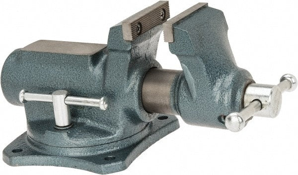 Wilton - 2-1/2" Jaw Width, 2-1/8" Opening Capacity, 1-3/4" Throat Depth, Steel Swivel Bench Vise - Bolt Down Base Attachment, 9.4" Long x 5.7" Wide x 4.9" High - Exact Tooling