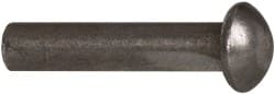 RivetKing - 3/16" Body Diam, Countersunk Uncoated Steel Solid Rivet - 7/8" Length Under Head, 90° Countersunk Head Angle - Exact Tooling