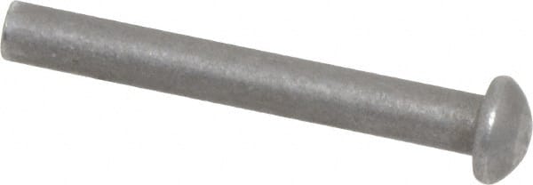 RivetKing - 3/16" Body Diam, Round Steel Solid Rivet - 1-1/2" Length Under Head - Exact Tooling