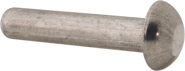 RivetKing - 1/4" Body Diam, Round Uncoated Aluminum Solid Rivet - 1-1/4" Length Under Head, Grade 1100F - Exact Tooling