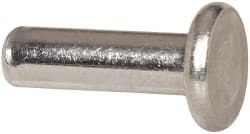 RivetKing - 5/32" Body Diam, Flat Aluminum Solid Rivet - 1/2" Length Under Head, Grade 1100F - Exact Tooling
