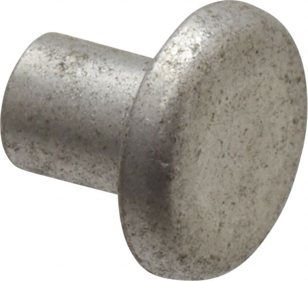 RivetKing - 3/16" Body Diam, Flat Uncoated Aluminum Solid Rivet - 1/4" Length Under Head, Grade 1100F - Exact Tooling