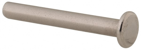 RivetKing - 1/8" Body Diam, Flat Uncoated Stainless Steel Solid Rivet - 1" Length Under Head, Grade 18-8 - Exact Tooling