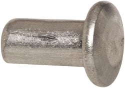 RivetKing - 1/8" Body Diam, Universal Aluminum Solid Rivet - 1/4" Length Under Head, Grade 1100F - Exact Tooling